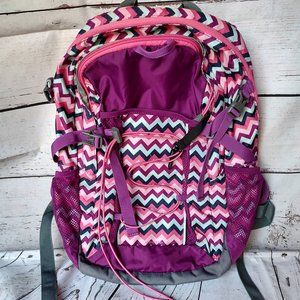 Land's End chevron pink purple kids backpack
